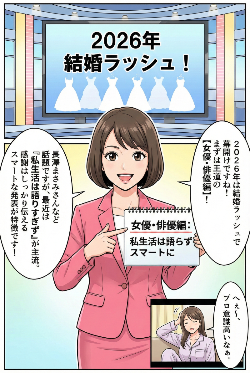 2026年は波乱？祝福？芸能界の結婚ラッシュを時系列で整理！